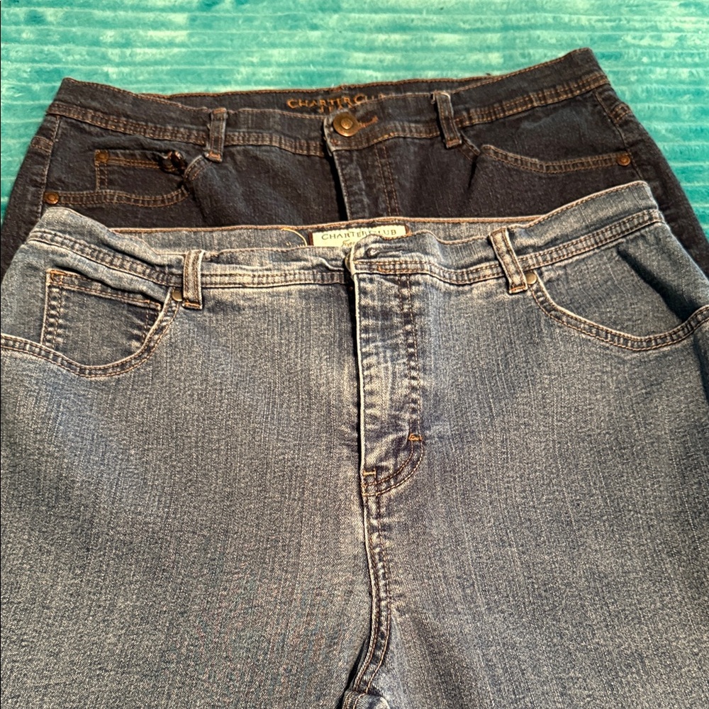 Two pairs Charter Club jeans, size 14